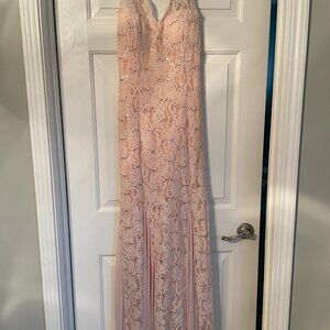JUMP Apparel Pink Floor Length Fitted Dress